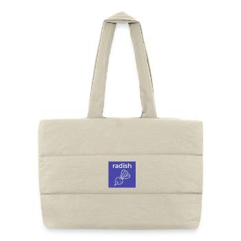 Radish line style on blue - Puffer Shopping Bag - natural - Front
