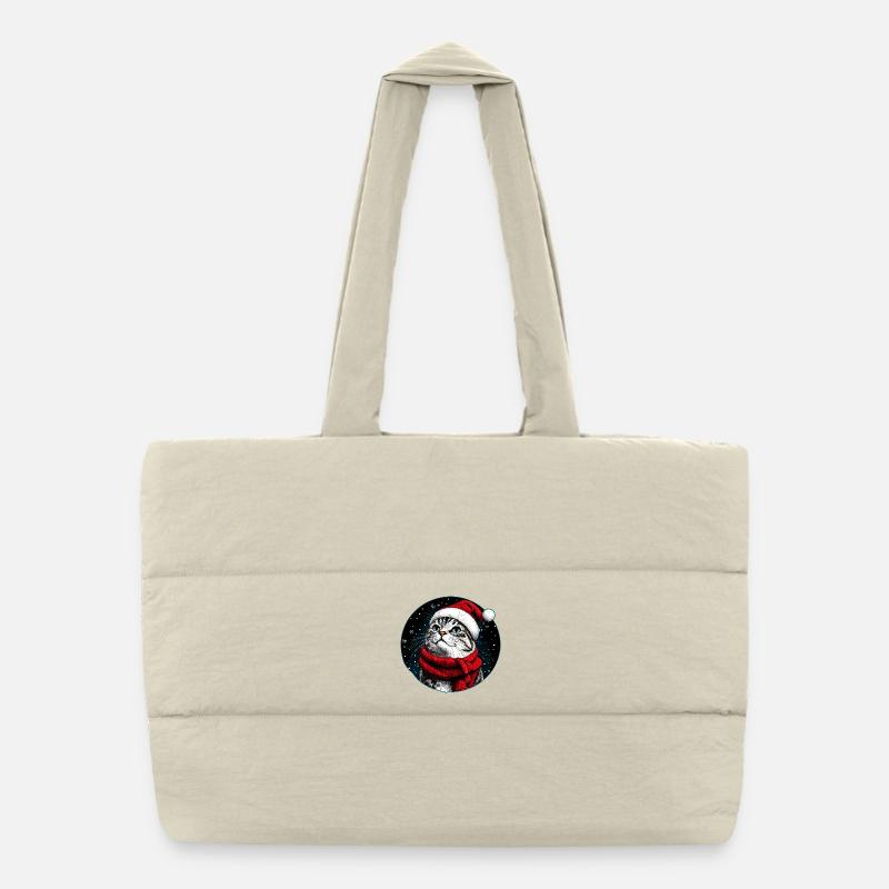 Chats Noël / Père Noël Chat Sac shopping matelassé