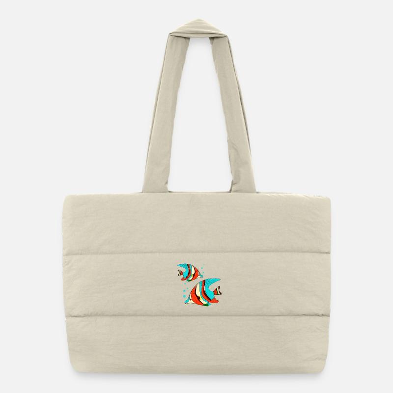 Fish in bright colors Puffer Shopping Bag