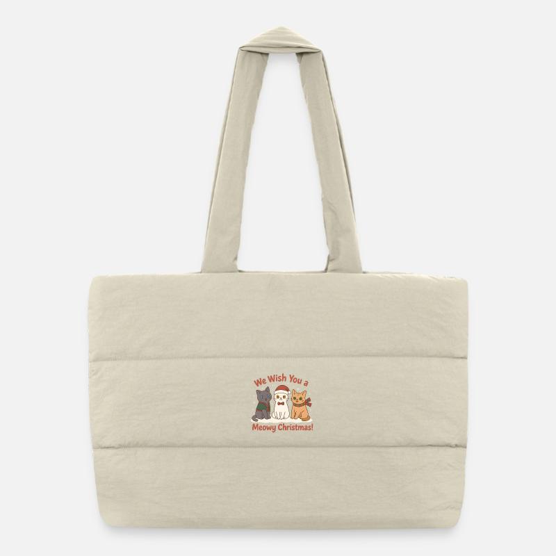 Mignons chats de Noël – Noël Miaou Sac shopping matelassé