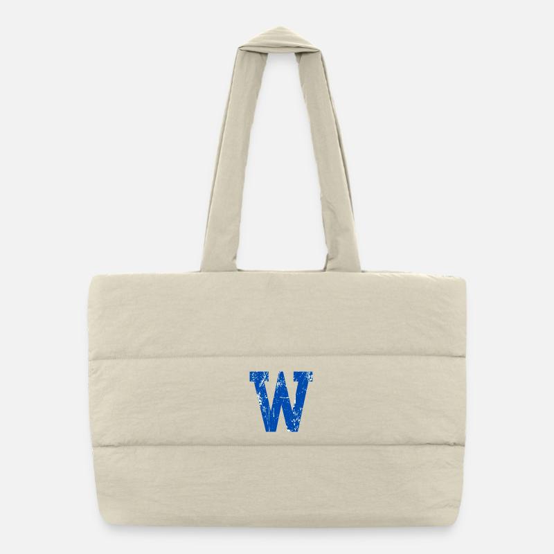 Retro sport w letter Puffer Shopping Bag