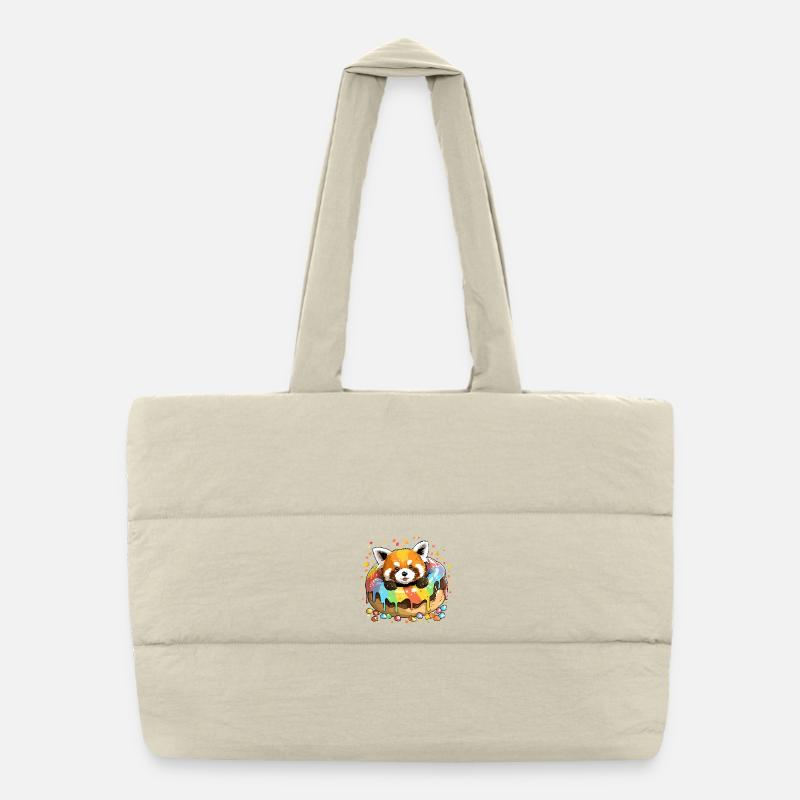 Magie du gâteau panda rouge Sac shopping matelassé