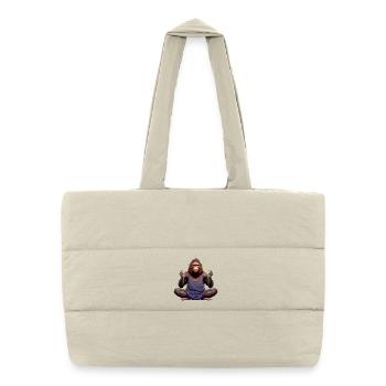 Singes de Yoga - Sac shopping matelassé - blanc naturel - Devant