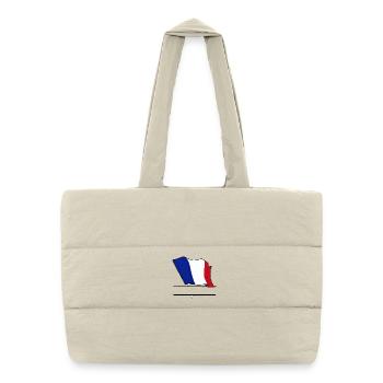 Espace de noms du drapeau français - Sac shopping matelassé - blanc naturel - Devant