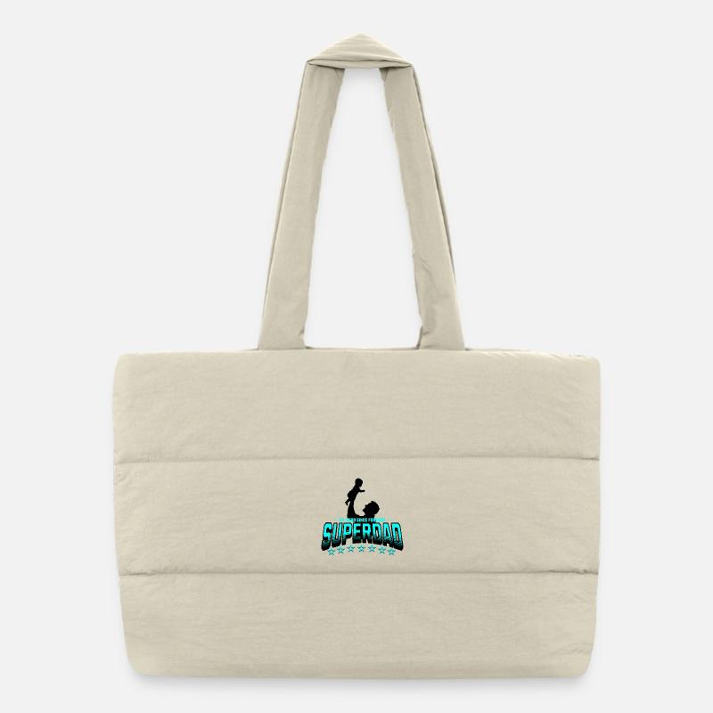Superdad hero father since always Puffer Shopping Bag