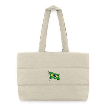 Brazil Flag - Puffer Shopping Bag - natural - Front