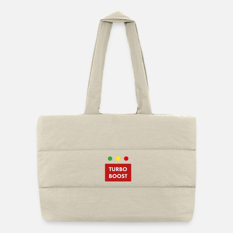 Turbo Boost Retro-Text Puffer-Einkaufstasche