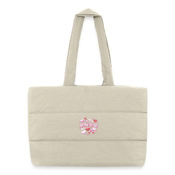 XOXOXO Cœurs Scintillant Néon - Sac shopping matelassé - blanc naturel - Devant