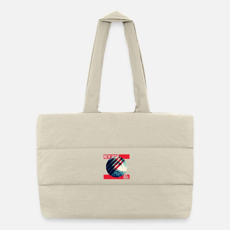 New Wave Neon Surf 80s - Puffer Shopping Bag - natural