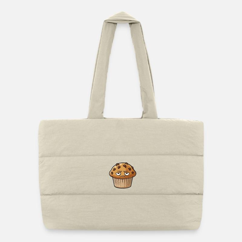 Grimmiger Muffin Gesicht Puffer-Einkaufstasche