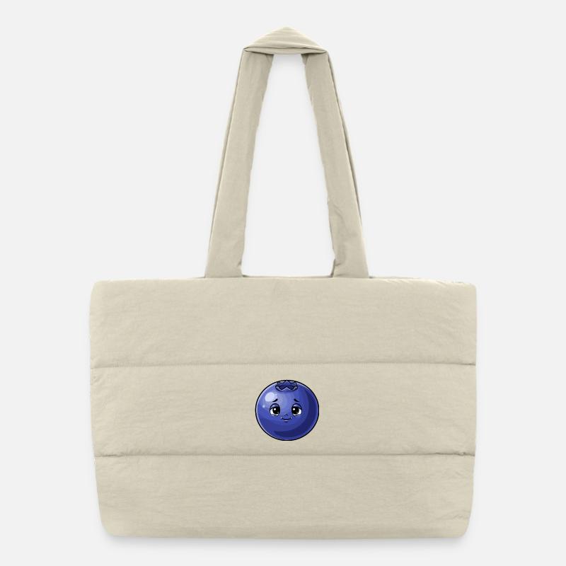 Visage de myrtille de Kawaii Sac shopping matelassé