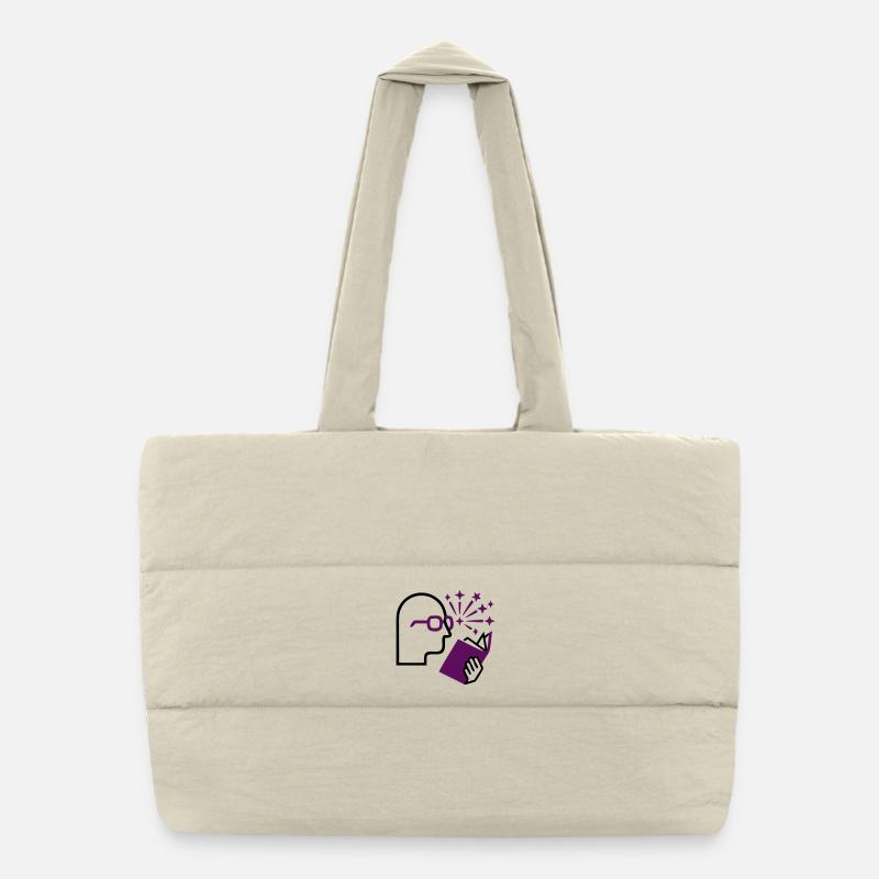 Head Book Idea Inspiration Puffer Shopping Bag