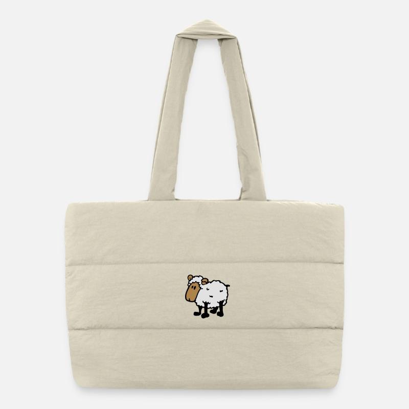 cooles comic schaf funny sheep Puffer-Einkaufstasche