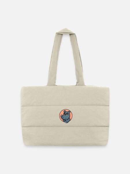 Fröhliches Nilpferd - Gesteppte Shopping Bag - Naturweiß
