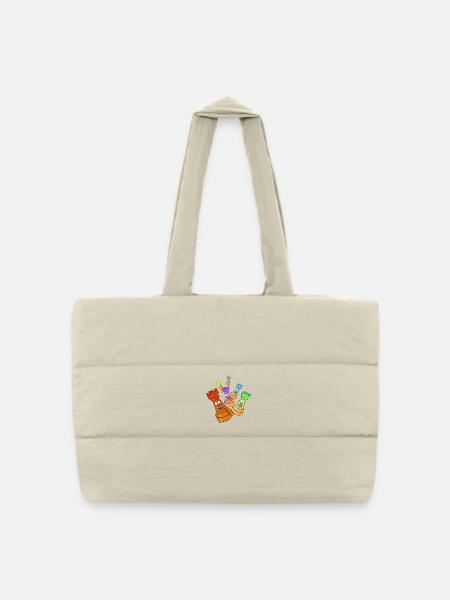 schach figuren sport lustig - Gesteppte Shopping Bag - Naturweiß