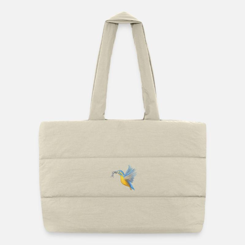 Eisvogel Fangkunst Puffer-Einkaufstasche