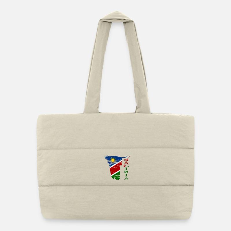 Namibia Landkarte Flagge used Puffer-Einkaufstasche