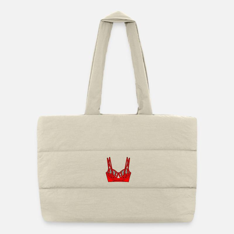 Logo de lingerie rouge soutien-gorge Sac shopping matelassé
