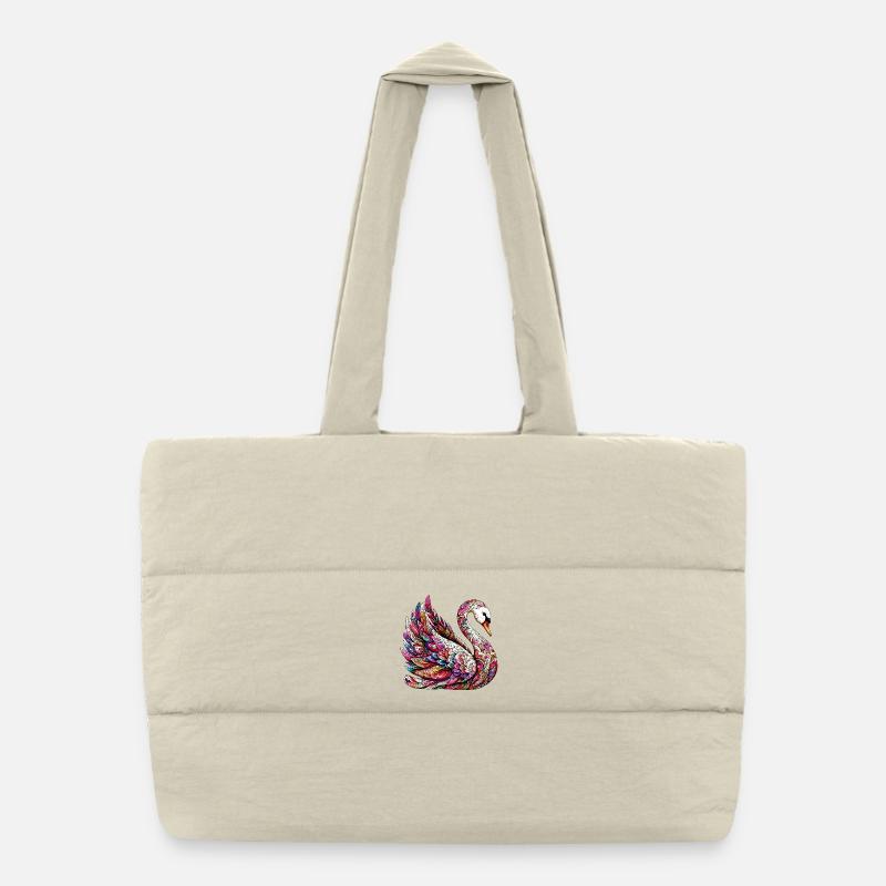 Cygne décoré de Mandalas Sac shopping matelassé