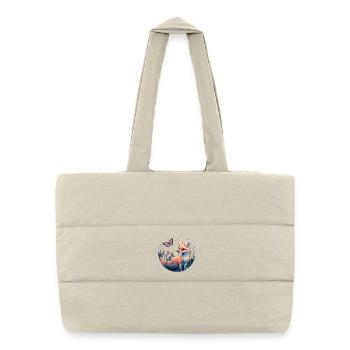 Renard avec papillon - Sac shopping matelassé - blanc naturel - Devant