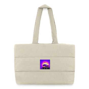 Retrowave/vaperwave car. - Puffer Shopping Bag - natural - Front