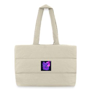 Chien fumeur trippant. - Sac shopping matelassé - blanc naturel - Devant