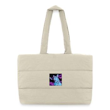 Vaping dog in space. - Puffer Shopping Bag - natural - Front