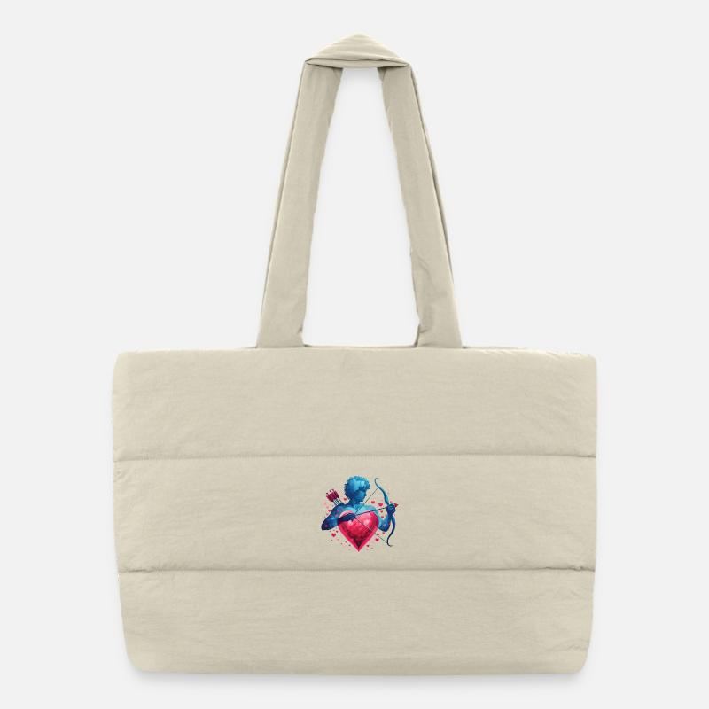 Mythischer Amor mit Herz und Schleife Puffer-Einkaufstasche