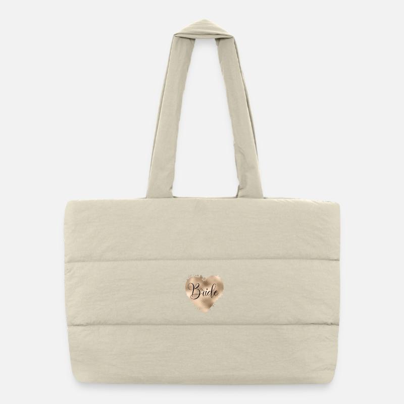Team Bride Heart! Customisable Puffer Shopping Bag
