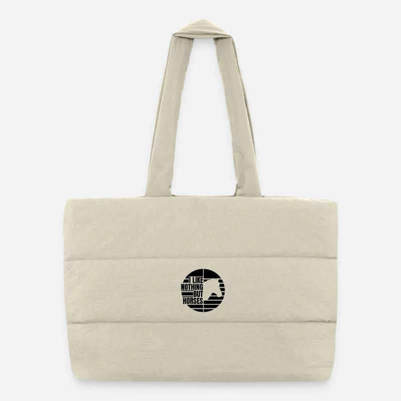 J’aime les chevaux Sac shopping matelassé