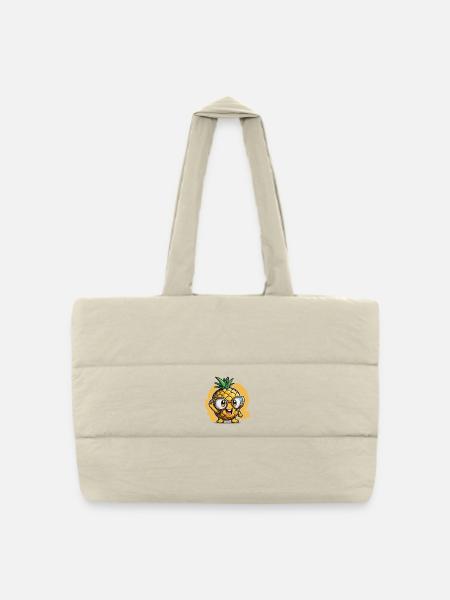 Kleine Ananas - Gesteppte Shopping Bag - Naturweiß