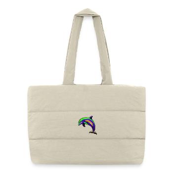Dauphin - Sac shopping matelassé - blanc naturel - Devant
