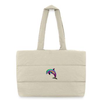 Dauphin - Sac shopping matelassé - blanc naturel - Devant
