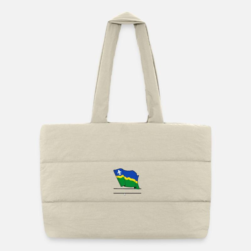 Drapeau Flevoland bannière de texte Sac shopping matelassé