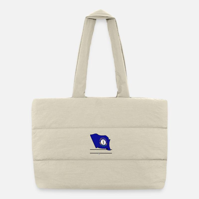 Kentucky Flagge Text Banner Puffer-Einkaufstasche