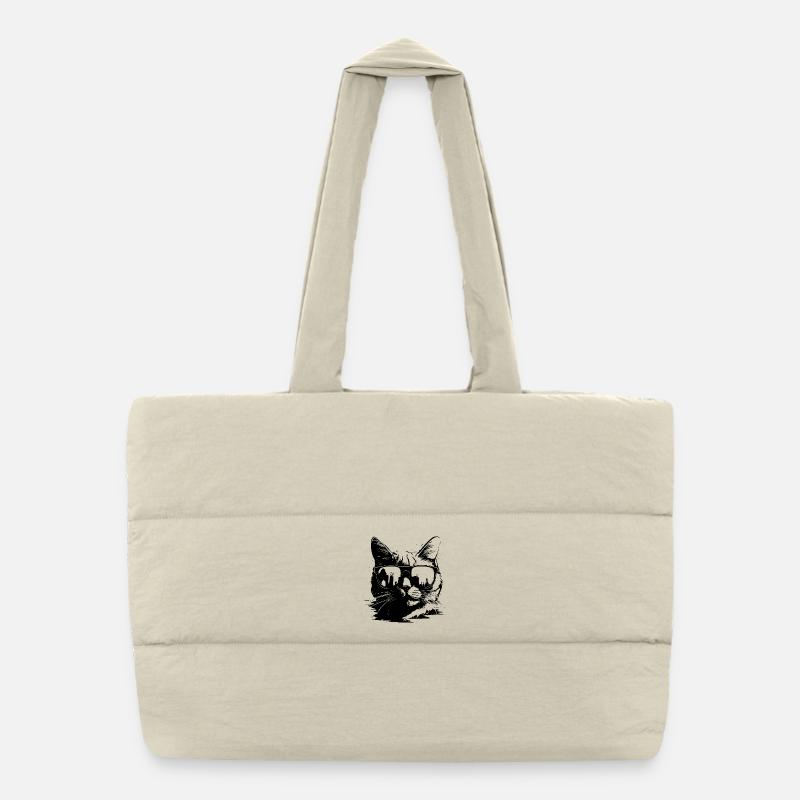 Chat avec des lunettes de soleil Sac shopping matelassé