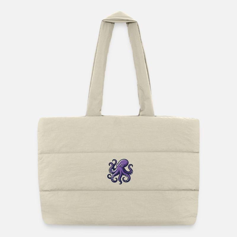 Octopus purple artist Puffer Shopping Bag