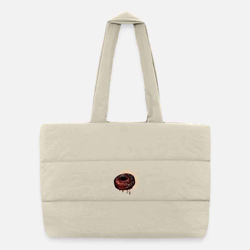 Motif de beignet au chocolat avec glaçage et pépites Sac shopping matelassé