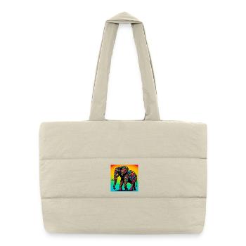 elephant - Puffer Shopping Bag - natural - Front