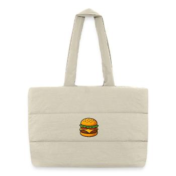 Illustration de hamburger de bon goût - Sac shopping matelassé - blanc naturel - Devant
