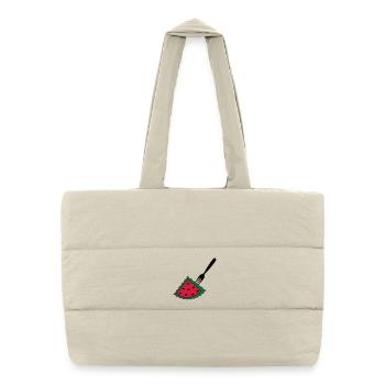 Melon with fork - Puffer Shopping Bag - natural - Front