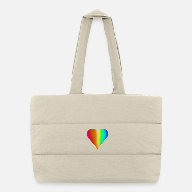 The Rainbow Heart Puffer Shopping Bag