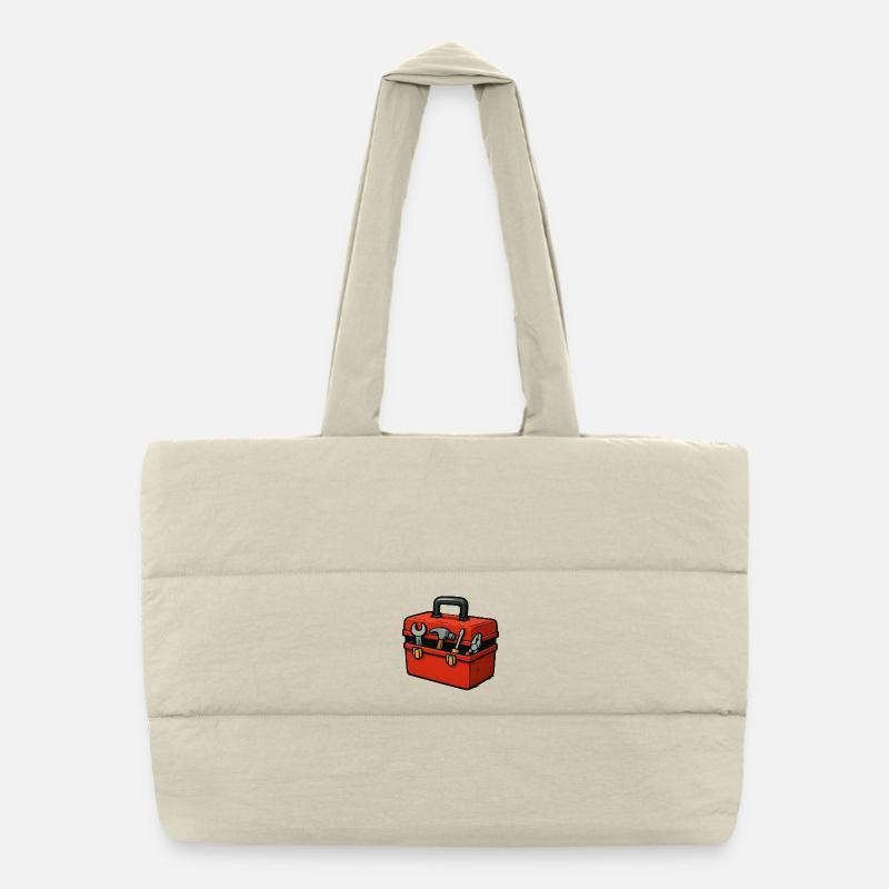 Compact Toolbox Illustration Puffer Shopping Bag