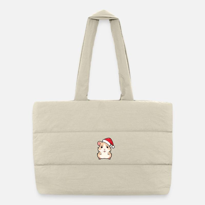 Hare? No Hamster Christmas Puffer Shopping Bag