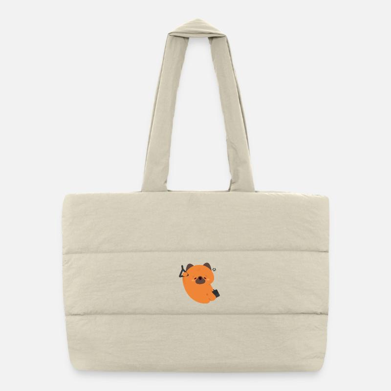 Tired German Shepherd Puppy Commute Puffer Shopping Bag