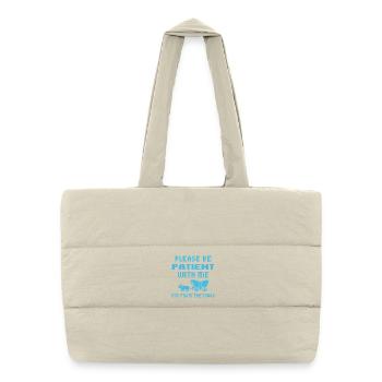 Wait Please I Come From The 1900s - Puffer Shopping Bag - natural - Front