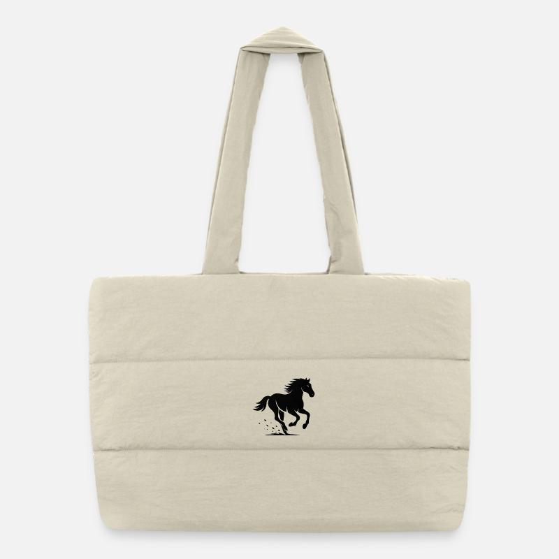 Pferdegalopp Silhouette Puffer-Einkaufstasche
