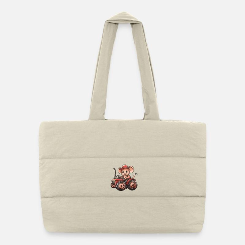 Maus Traktor Farmer Puffer-Einkaufstasche