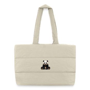 Panda - Sac shopping matelassé - blanc naturel - Devant