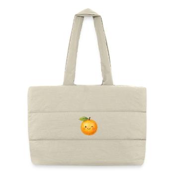 Motif de bébé pour enfants aux fruits orange de Kawaii - Sac shopping matelassé - blanc naturel - Devant
